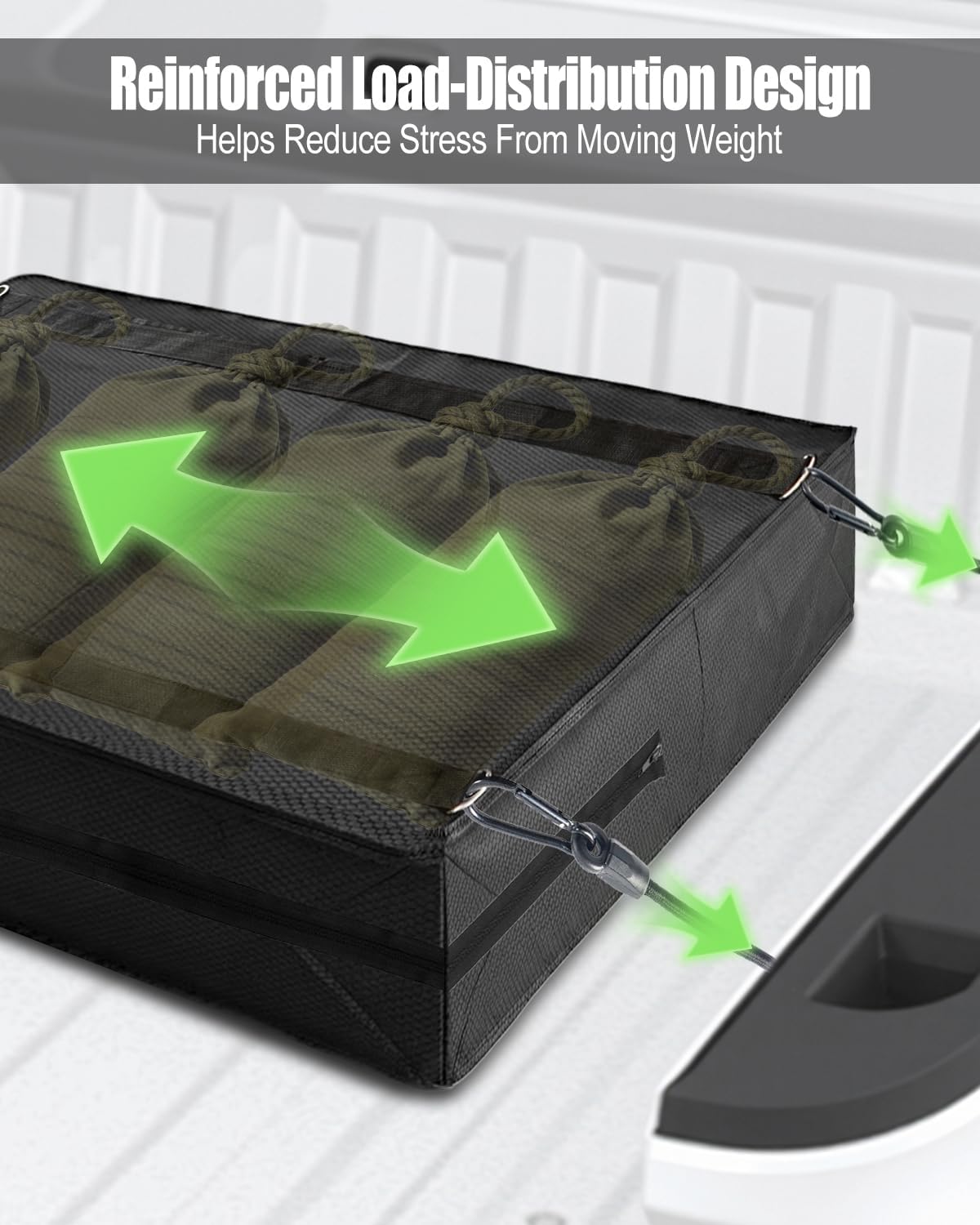 Truck Bed Weight Bag for Off-Road Traction, All Weather Weight Organizer with Adjustable Lock Buckles, Add Sand Bags or Heavy Objects to Enhance Grip and Stability on Snow Ice Mud