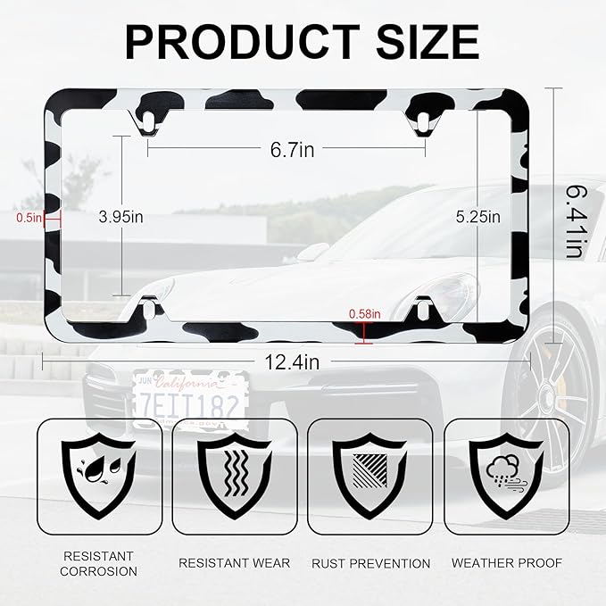 LivTee 4 Holes Stainless Steel License Plate Frames, Automotive Exterior - Image 3