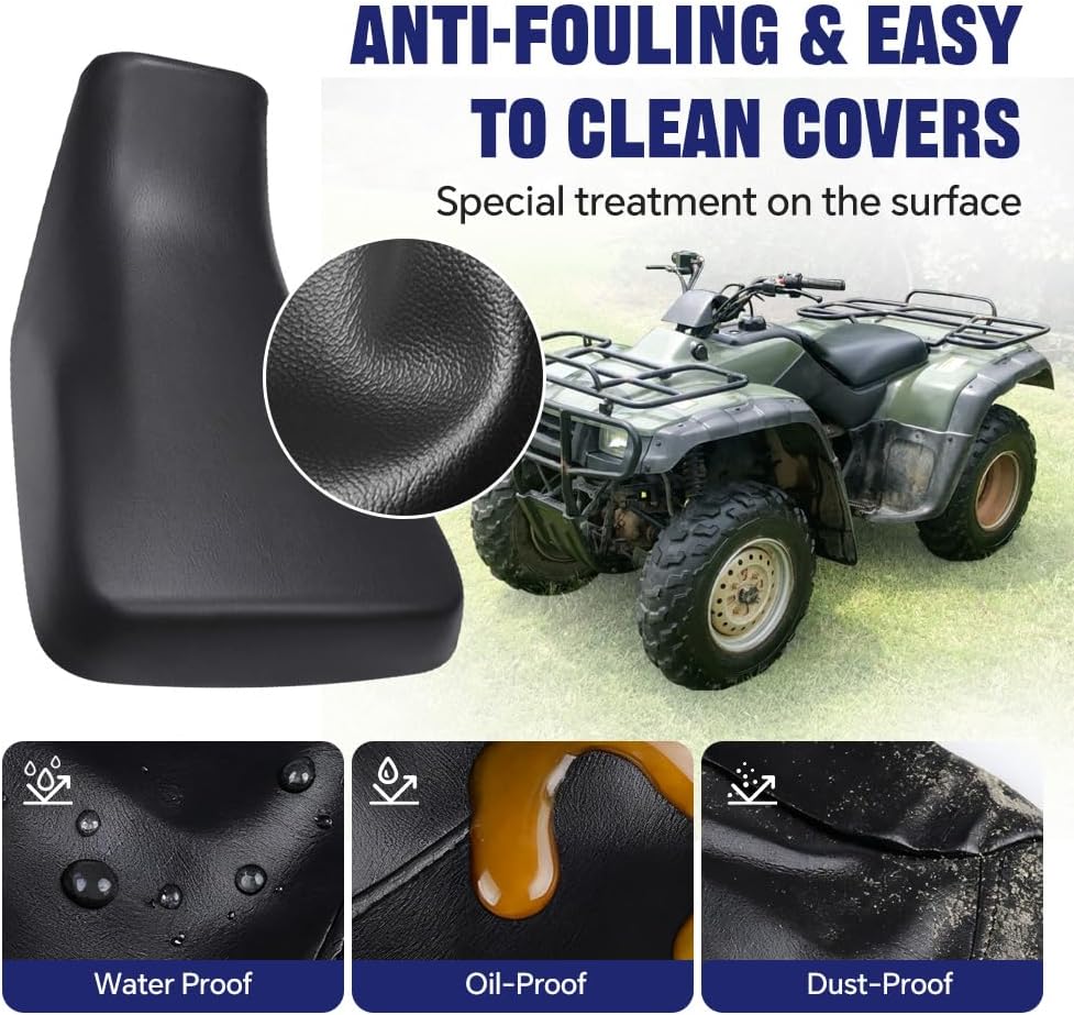 PIT66 ATV Seat Cover Fit Honda Rancher 350 2000-2006, Black PVC Leather | Weather-Resistant Replacement Seat Cover Compatible with Honda Rancher 350 2000-2006 Off Road Seatcover
