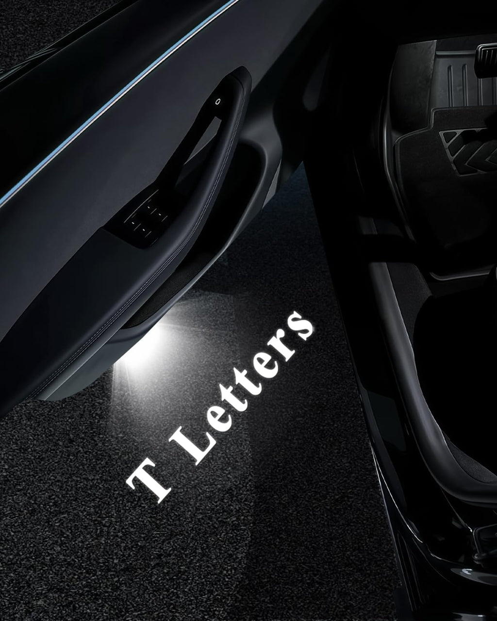 LOWEEY Car Door Lights Logo Projector, Tesla Accessories for Model Y 3 X S | 4K HD Puddle Lights Compatible with Model Y Juniper Model 3 Highland S X, Ultra-Bright No Fade 3D Laser Welcome Light(4 Pack)