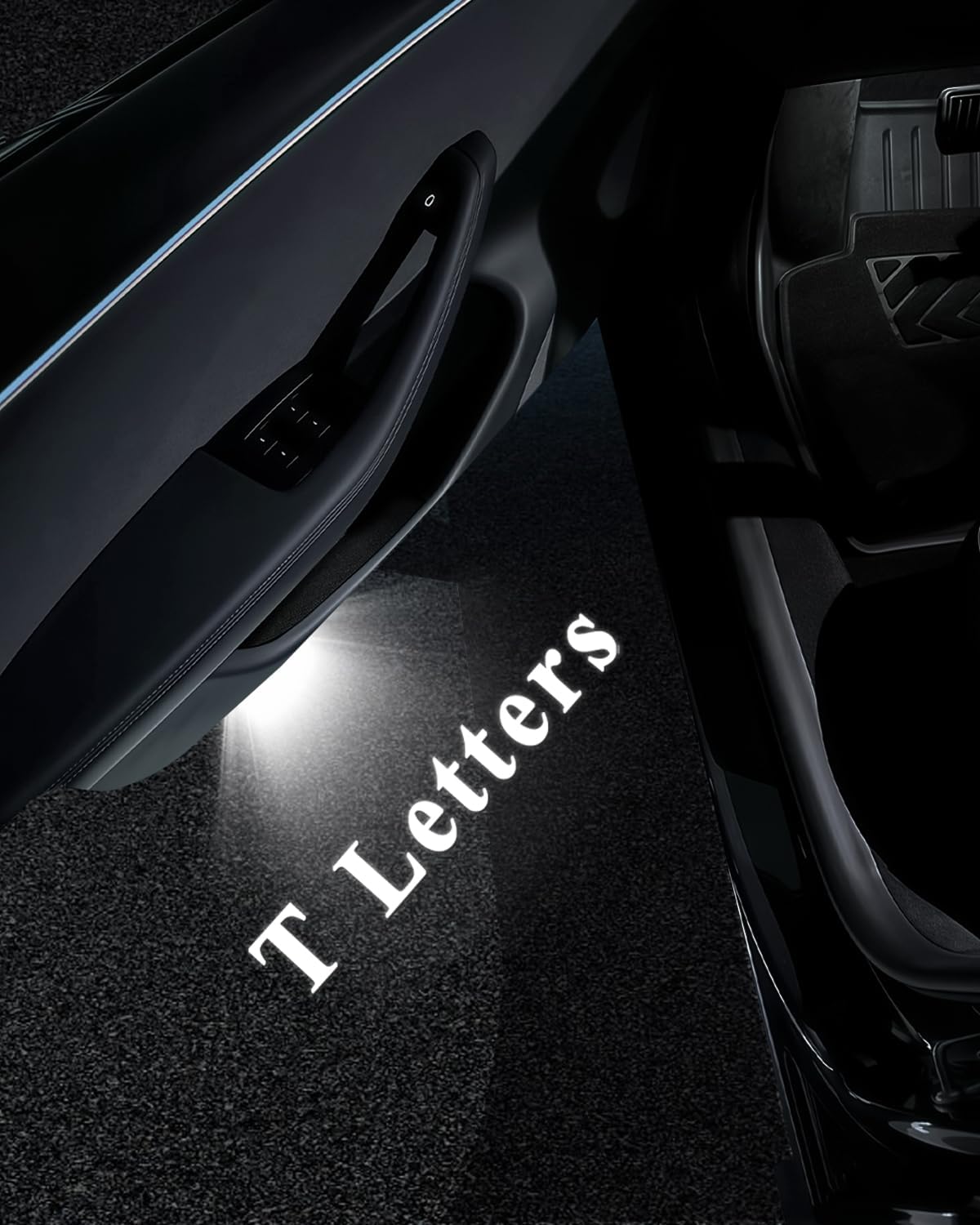 LOWEEY Car Door Lights Logo Projector, Tesla Accessories for Model Y 3 X S | 4K HD Puddle Lights Compatible with Model Y Juniper Model 3 Highland S X, Ultra-Bright No Fade 3D Laser Welcome Light(4 Pack)