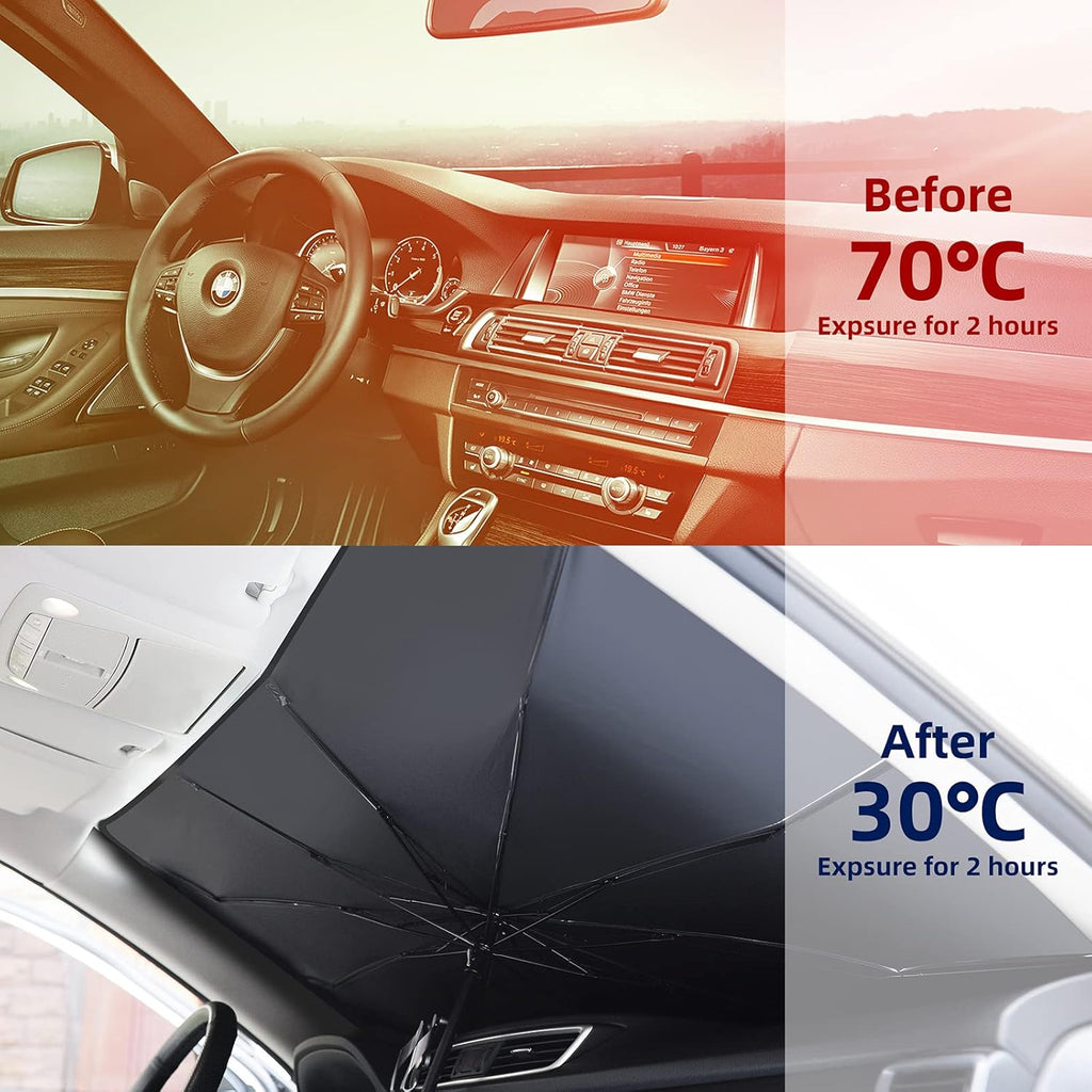 Foldable Car Windshield Umbrellas, Sun Shade Umbrella for Front Windows, Suitable for Windshields of Various Car Models (Large)