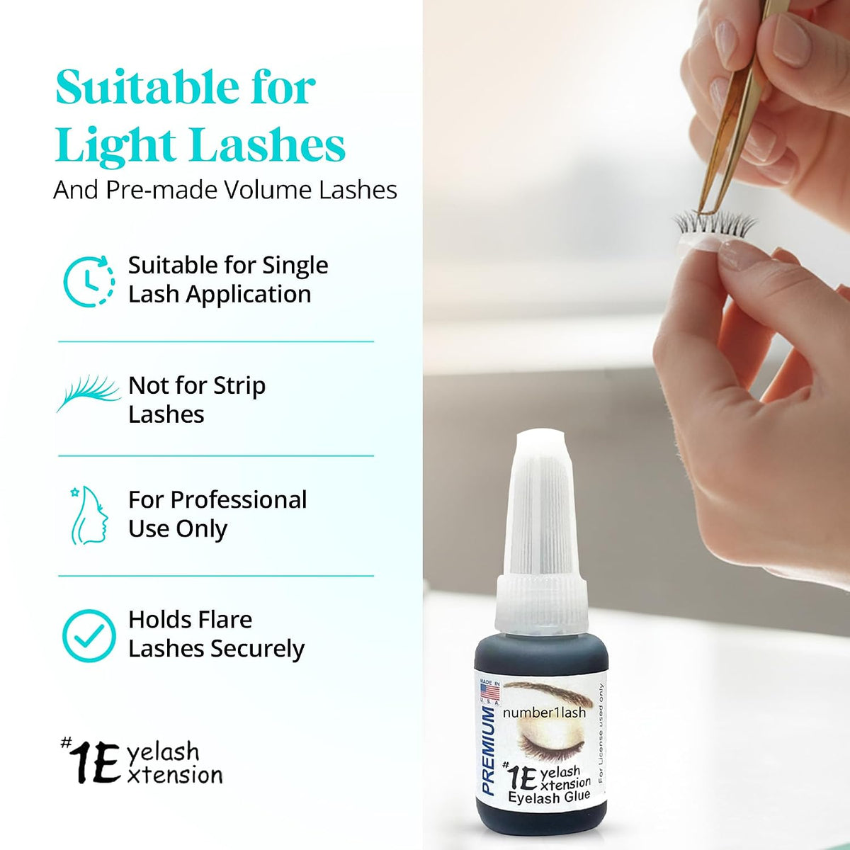 #1eyelash extension premium professional adhesive glue, black, 0.34, close-up detail