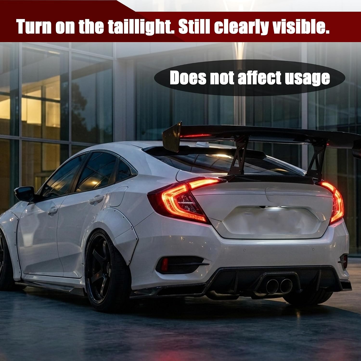 Tail Light Tint Covers Guards Fit for Honda Civic 2016-2021 Accessories DX/EX/LX/Si/Sport/Touring, Smoked Black Rear Light Protective Cover Guards Trim Set Exterior