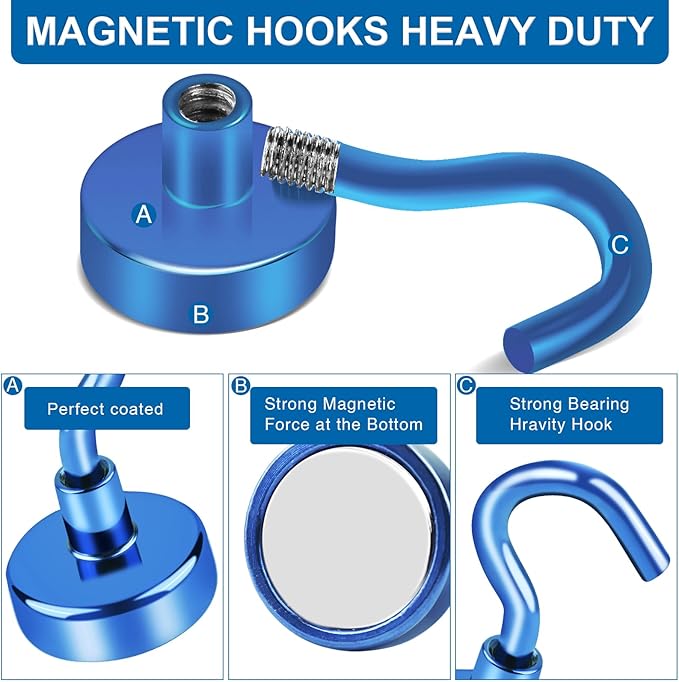 LOVIMAG Cruise Hits: 80LB Blue Magnetic Hooks, Door Magnets, Travel & - Image 5