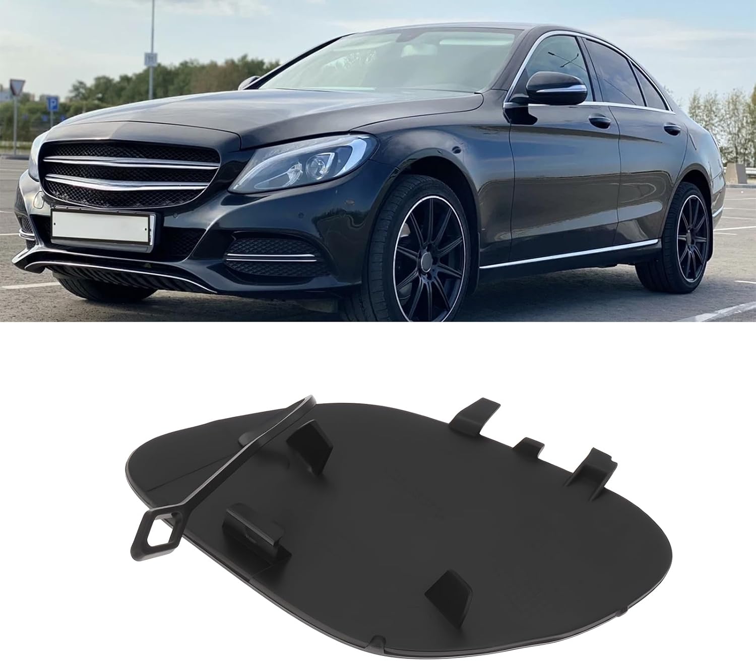 Car Front Bumper Tow Hook Cover 2058850724 Compatible with Mercedes C-Class W205 C180 C200 C260 C300 C400 2015-2024