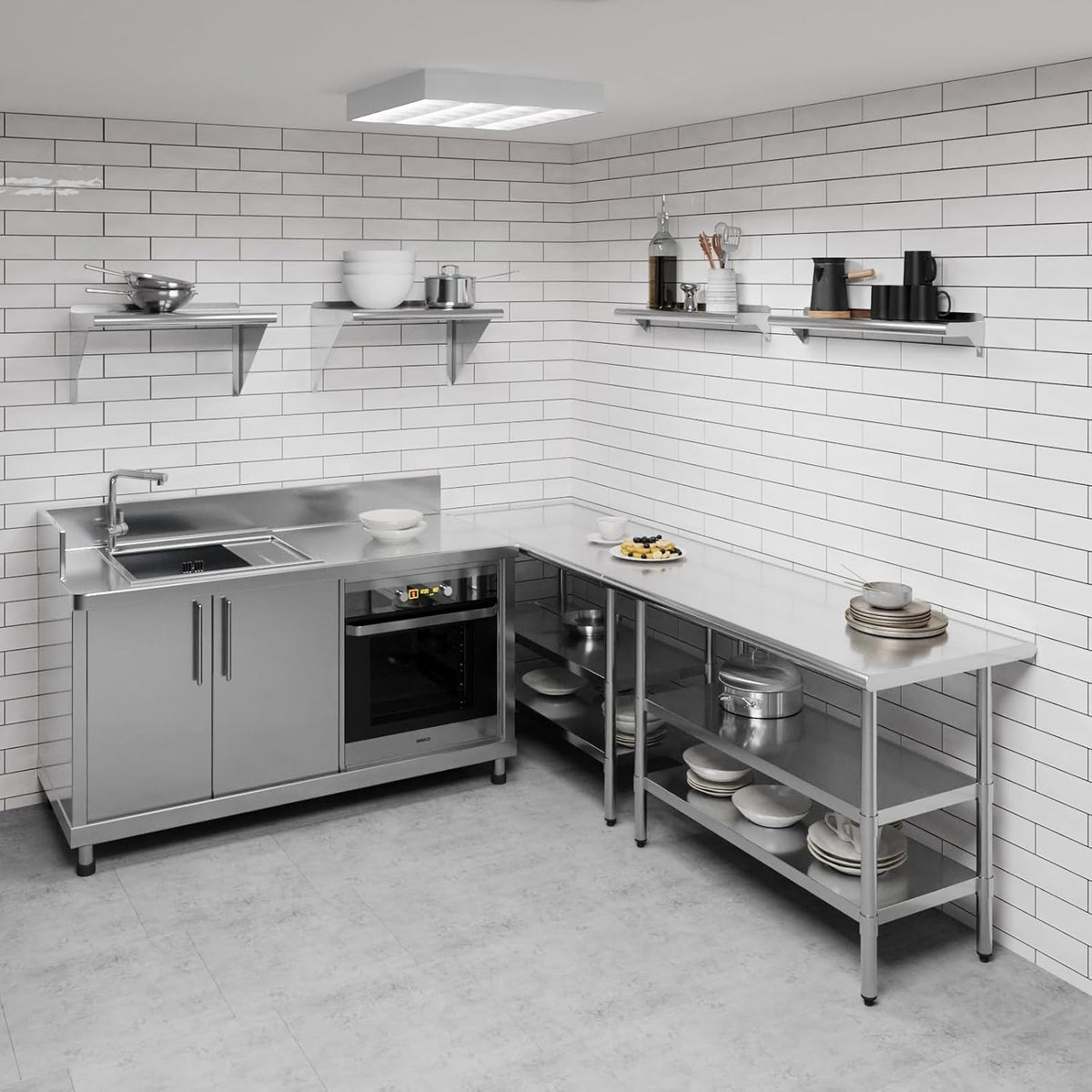 amgood 6 in. x 30 in. stainless steel shown in use