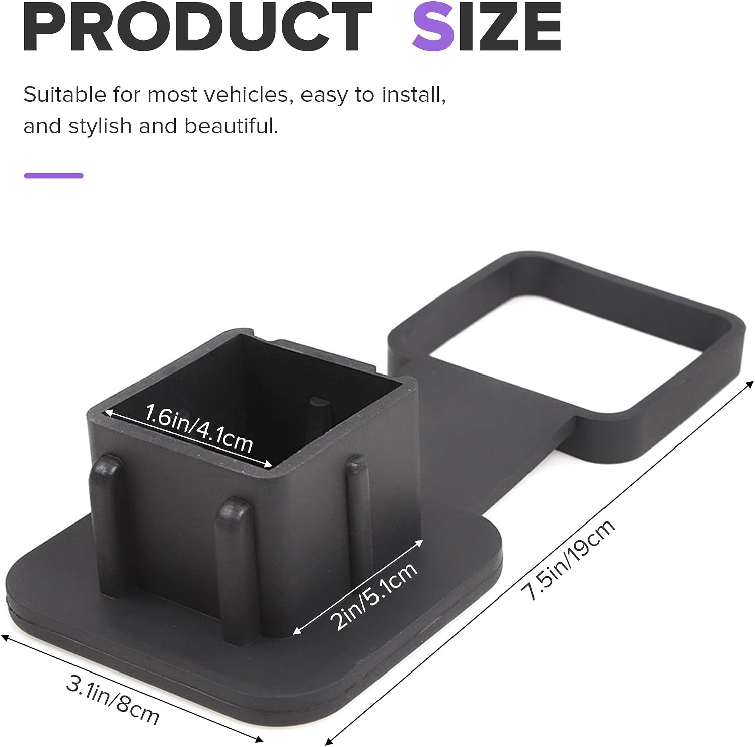 Trailer Hitch Covers,Car Accessories Universal Rust-Resistant American Flag Trailer Tow Hitch Covers,Protected and Clean，Waterproof,Automotive Replacement,Compatible with Most Models (Black)