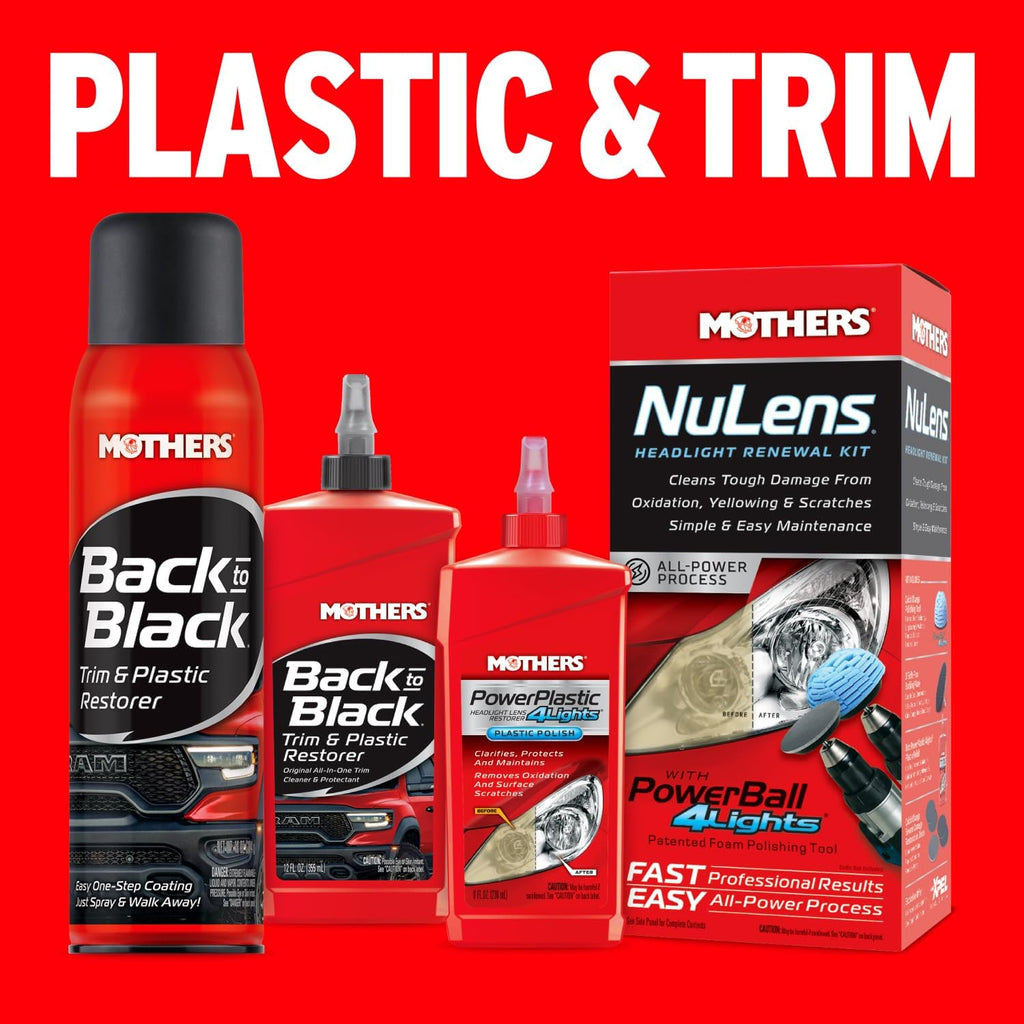 Mothers NuLens Headlight Renewal Kit (07251) | Quickly Restores & Maintains Clarity on All Headlight Types, PowerPlastic 4Lights Polish, Oxidation-Inhibiting Polymers