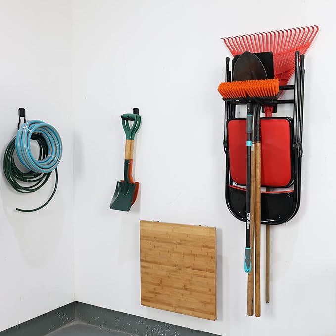 Wallmaster Wall Mount Garage Hooks, Garden Tools, Strollers and More - Image 7