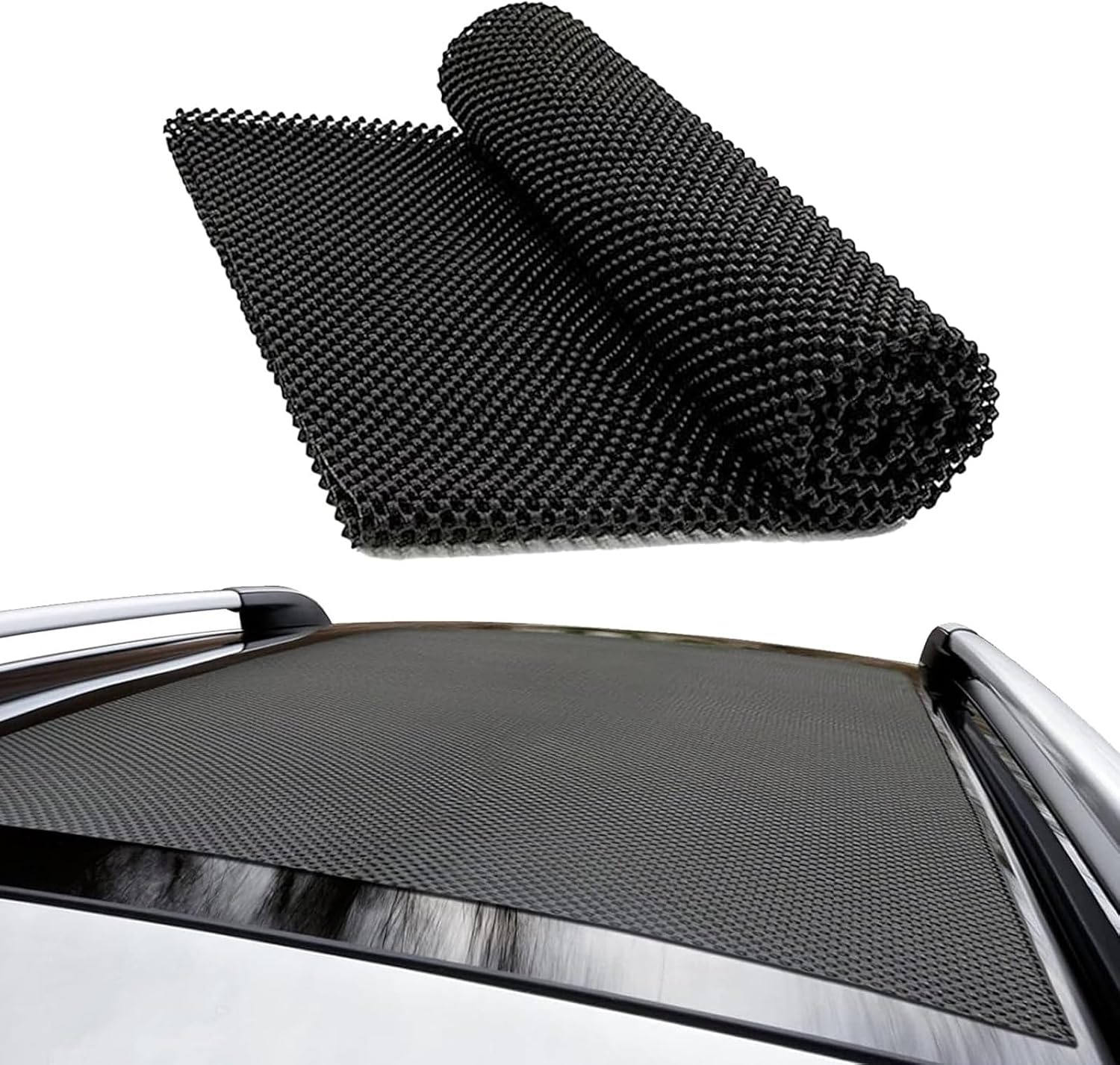 1 PC Roof Rack Pad, 51"x43" Rooftop Cargo Bag Mat, PVC Roof Non-Slip Rug Pad, Universal Multi-Purpose Rooftop Storage Bag Protective Mat, for Most Cars, Trucks, SUVs (Black)
