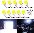 Qasim LED Dome Light 12V COB 48-SMD Auto Car Interior LED Panel Light, Reading Plate Light, Roof Ceiling, Map Lamp with BA9S T10 Festoon Adapters(Pack of 10)