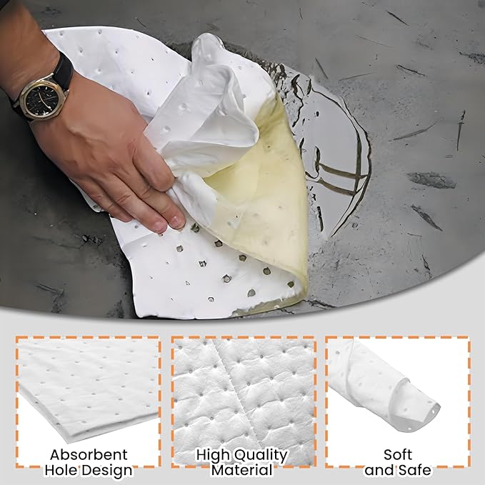 Smaafit Oil Absorbent Pads Heavyweight Dimpled Pad Garage Accessories, Oil-Only - Image 5