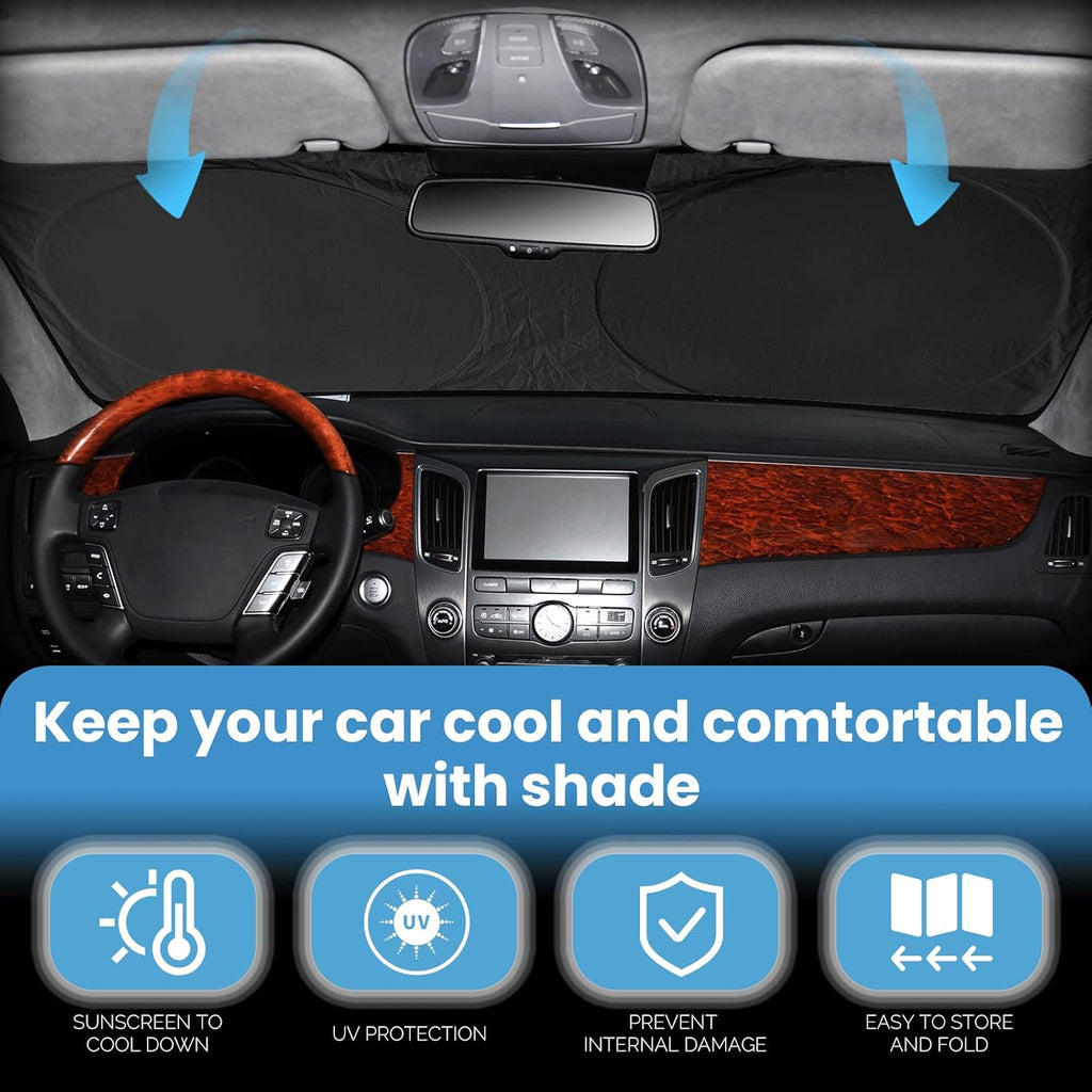 Sunshade for Ram Sun Shade Fit 2010-2025 2026 Dodge RAM 2500 3500 Truck Accessories Windshield Cover for Ram 2500/3500/4500/5500 Sun Visor Fits 2Dr RegularCab, 4Dr QuadCab, CrewCab, MegaCab