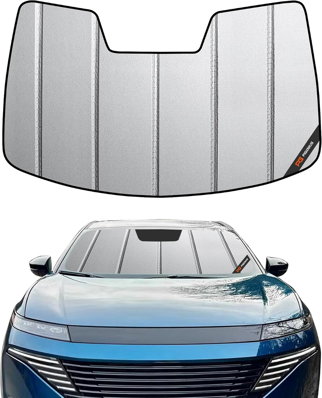 Pigenius Windshield Sun Shade for Nissan Murano 2025-2026, Premium Grey Leather Finish