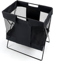 SAWAFUJI MB-057 Mesh Basket, Large, Black, Luggage Storage Basket, Foldable, For Hotels, Cafes, Restaurants, Under Chairs, Desks, Stylish