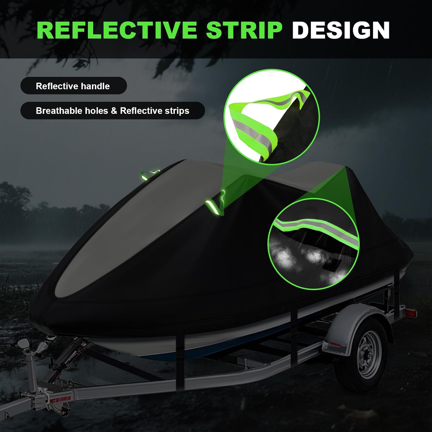 XYZCTEM Jet Ski Cover 3 Seater Waterproof for Yamaha, Seadoo Bombardier GTX, Kawasaki, Honda, UV Resistant Trailerable PWC Cover with Reflective Handles, Fit for 3 Seater Length 126'' to 135''