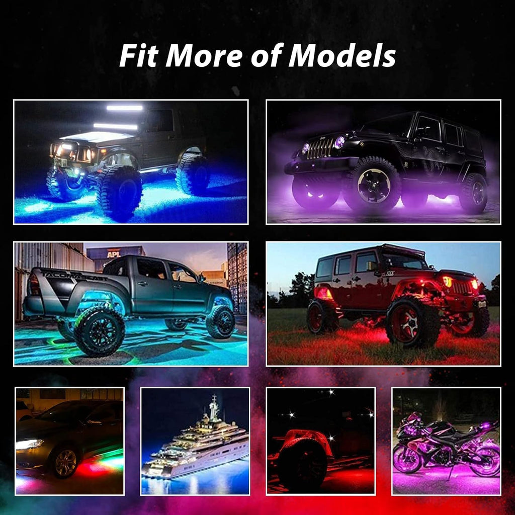 Hovano RGB LED Rock Lights, 20 Pods Waterproof Magic-RGB Multicolor Chasing Neon Underglow Music Lighting Kit with APP/RF Control for Jeep Off Road Truck Car ATV SUV RZR