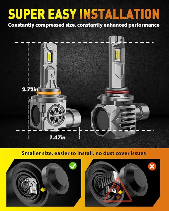 Upgraded 9005/HB3 LED Bulbs, 000LM 12X Ultra-Brighter, 6500K Cool White - Image 5