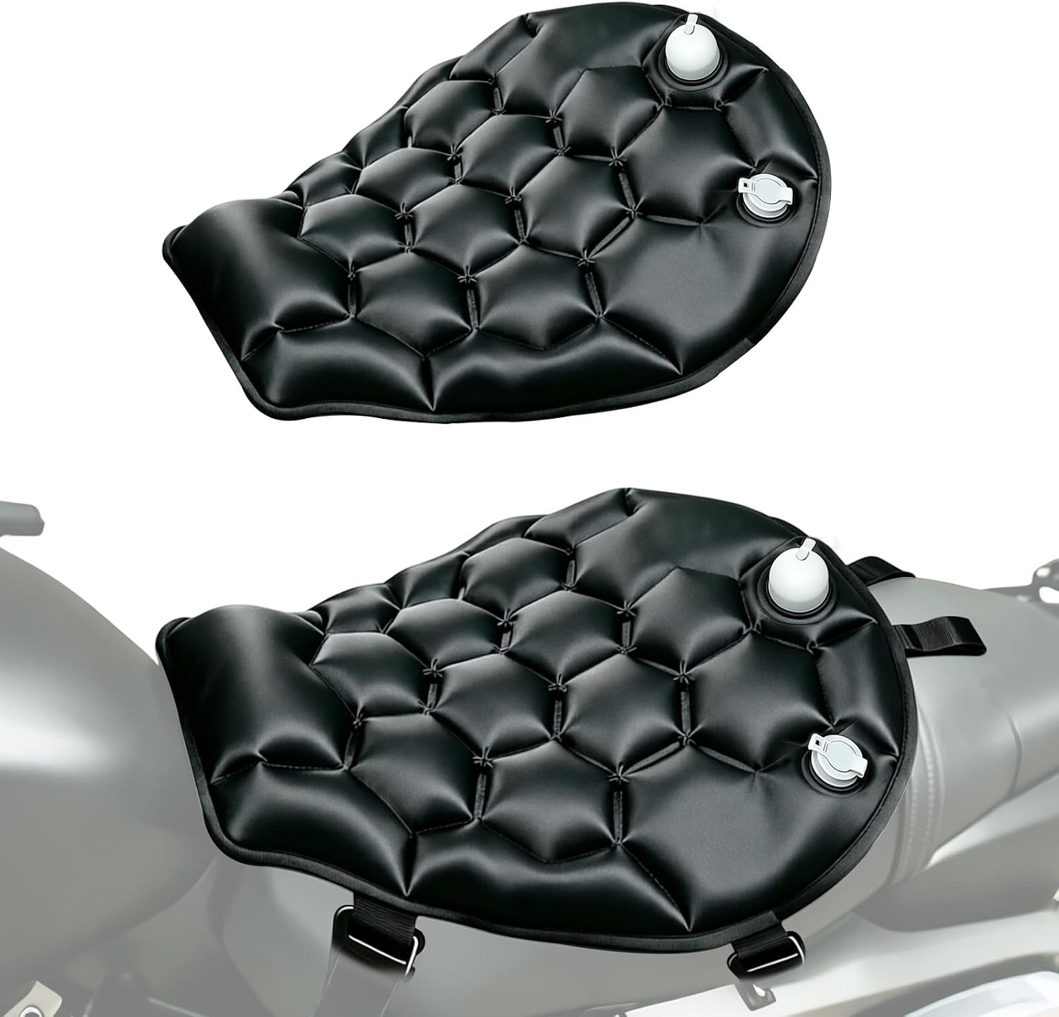 Foldable Motorcycle Seat Cushion with Air and Water Filling, Air Convection Bladder Motorcycle Seat Pad for Pressure Relief and Shock Absorption on Suitable for Long and Short Distance Cycling