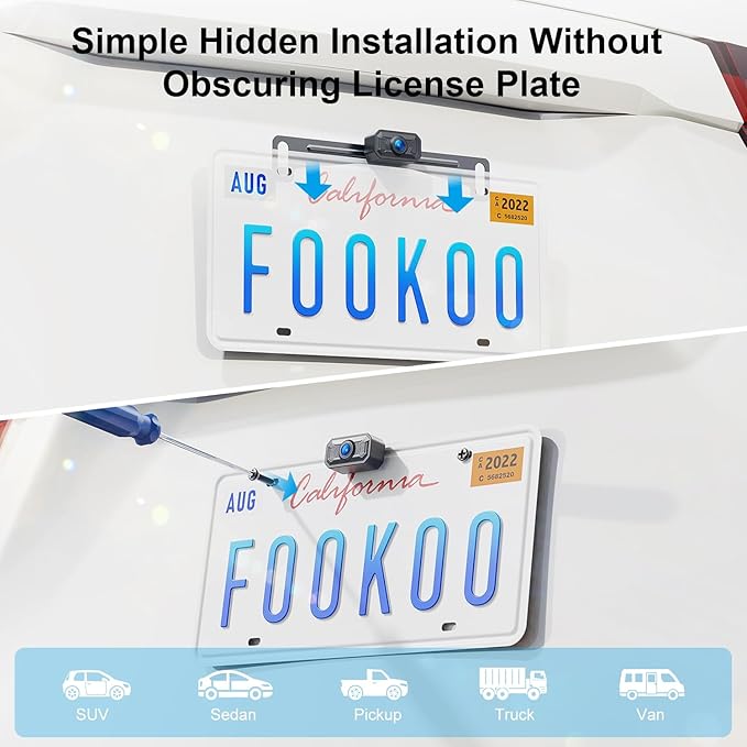 Fookoo HD 1080P 5-inch Wireless Backup Camera, DIY Guide Lines Wide Angle IP69 - Image 4