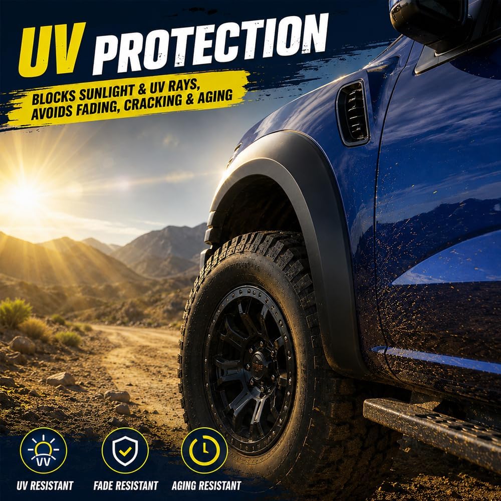 GRAND ORANGE Fender Flares kits Compatible With Chevy Silverado 1500 2014-2018 /Fit Chevy Silverado 2500HD 3500HD 2015-2019 (6.5' and 8' Long bed, Factory Style) Textured