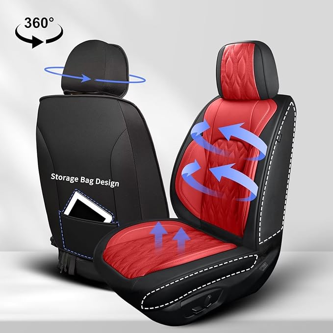 Car Covers Fit for Toyota Camry 2012-2025: Full Set 5 Seats Faux Leather - Image 3