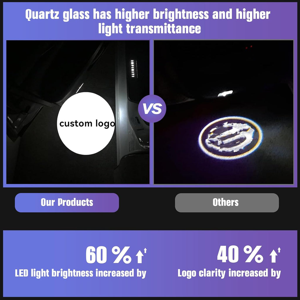 No Fade Car Door Lights Logo Compatible with Nissan, LED Welcome Lights Accessories for Altima Maxima Armada Titan Quest Pathfinder TERRA