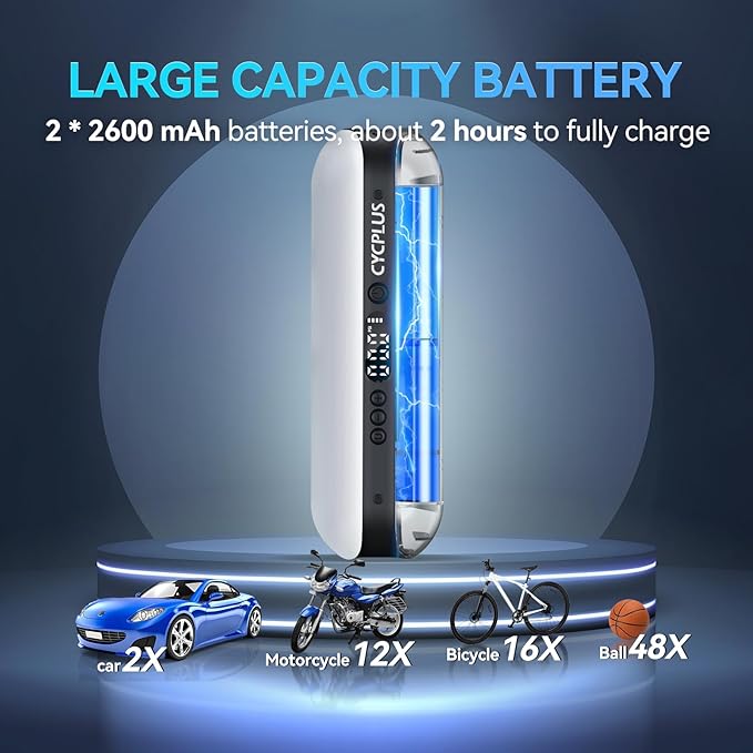 CYCPLUS Electric Air Compressor Portable Bicycle Pump Car Tire Inflator - Image 3