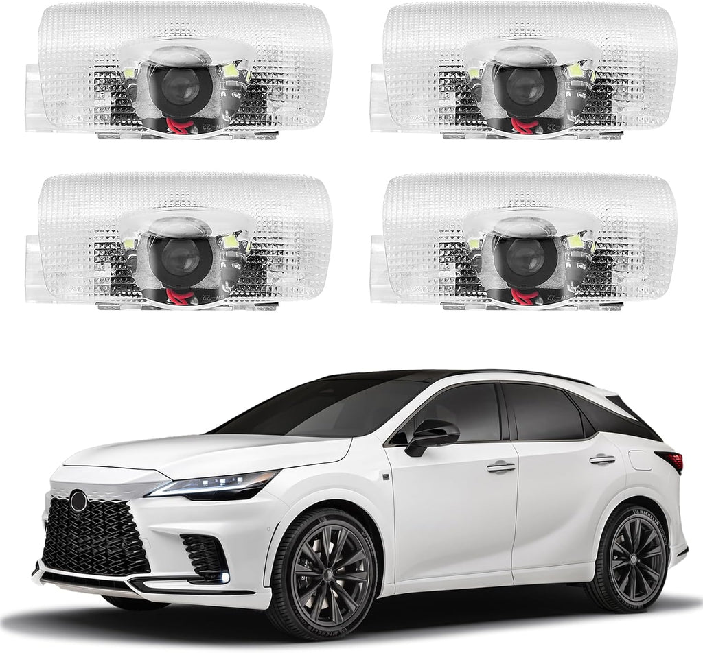 Car Door Lights Logo Projector - 4K HD Puddle Lights for LS/ES/is/GS/GX/LX/RX/NX/RC/LC/UX/TX/RZ Series (4 Pack)