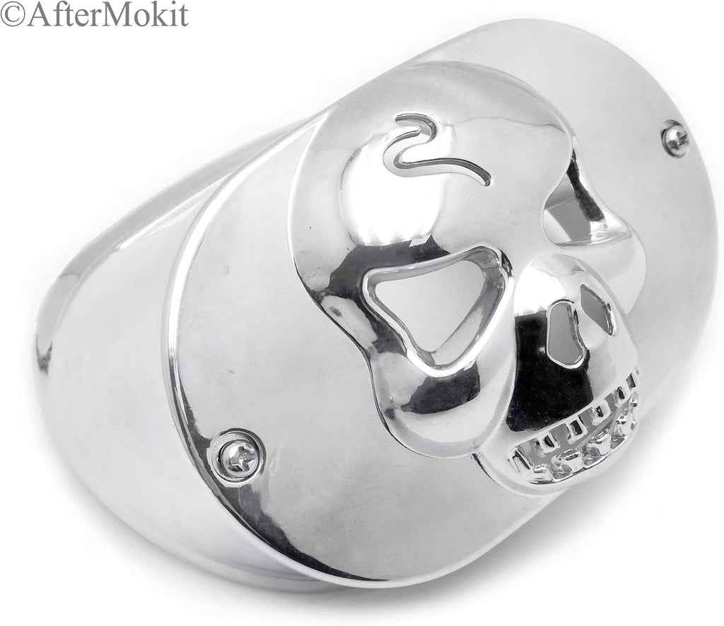 Tail Lamp Collar with Skull Cover for Harley Davidson Fat Boy 1990 and Up Road King 1994-2008 Road Glide Street Glide 2006-2009 Electra Glide 2009 and Up Ultra Limited 2010 and Up Chrome