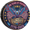 USA 250th Anniversary 1776-2026 Spare Tire Cover, Weatherproof Dust-Proof Universal 250 Year American Patriotic Decor Wheel Protectors Universal Fit for Trailer Rv SUV Truck Camper Travel Trailer 17"
