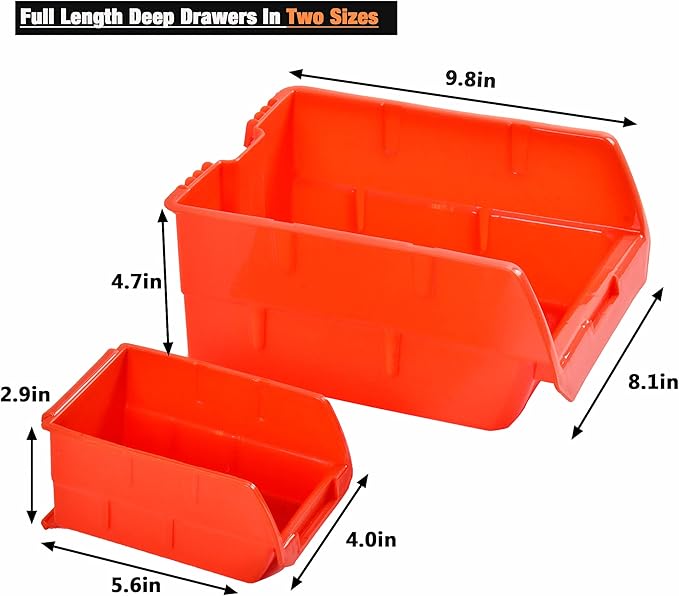 Wallmaster Wall Mounted Storage Bins, Wall Storage Bins Parts Rack 10 Bins&3 - Image 3