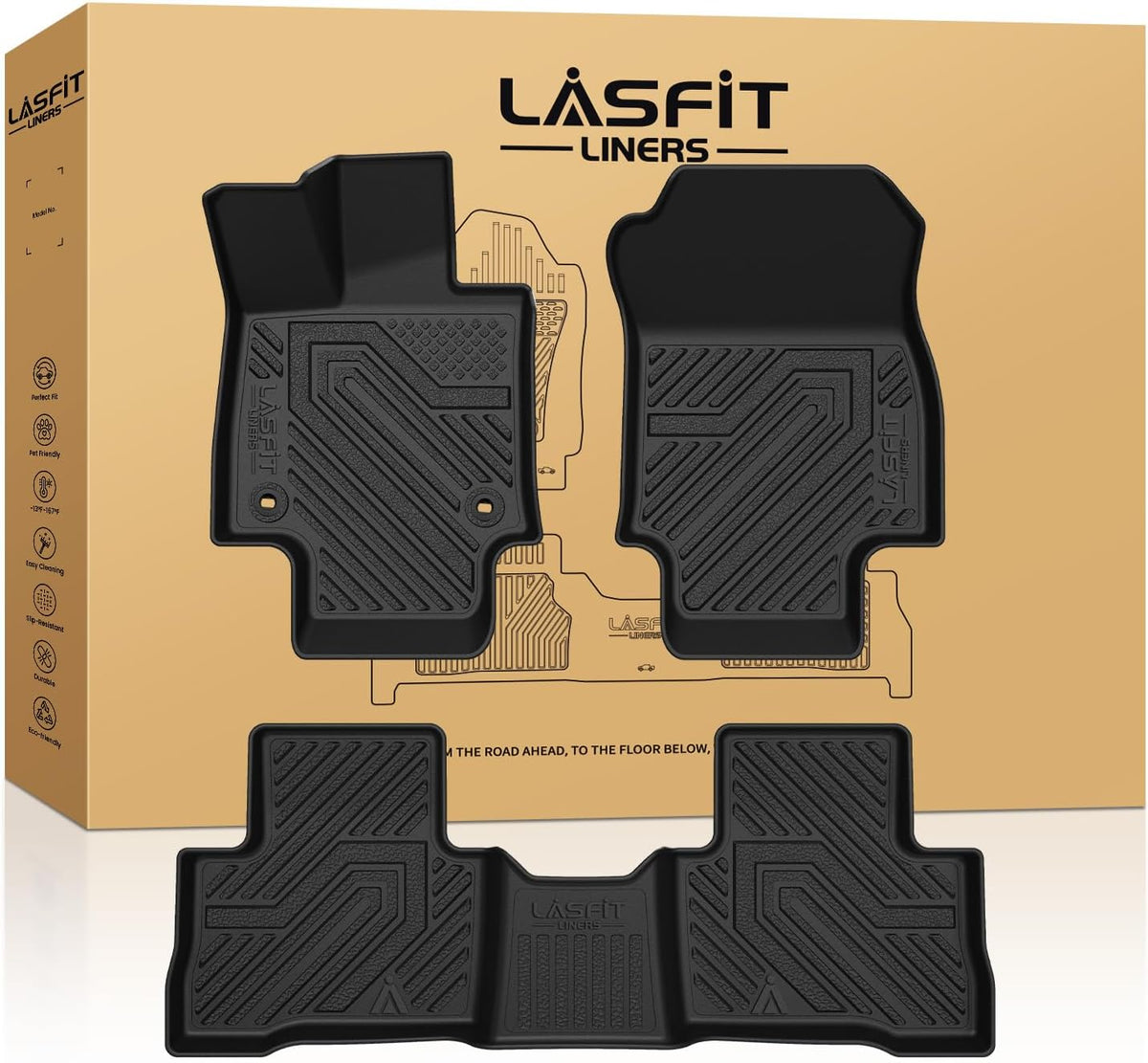LASFIT Floor Mats for Toyota RAV4 2019-2025 | Hybrid LE/XLE/XSE/Limited & Prime