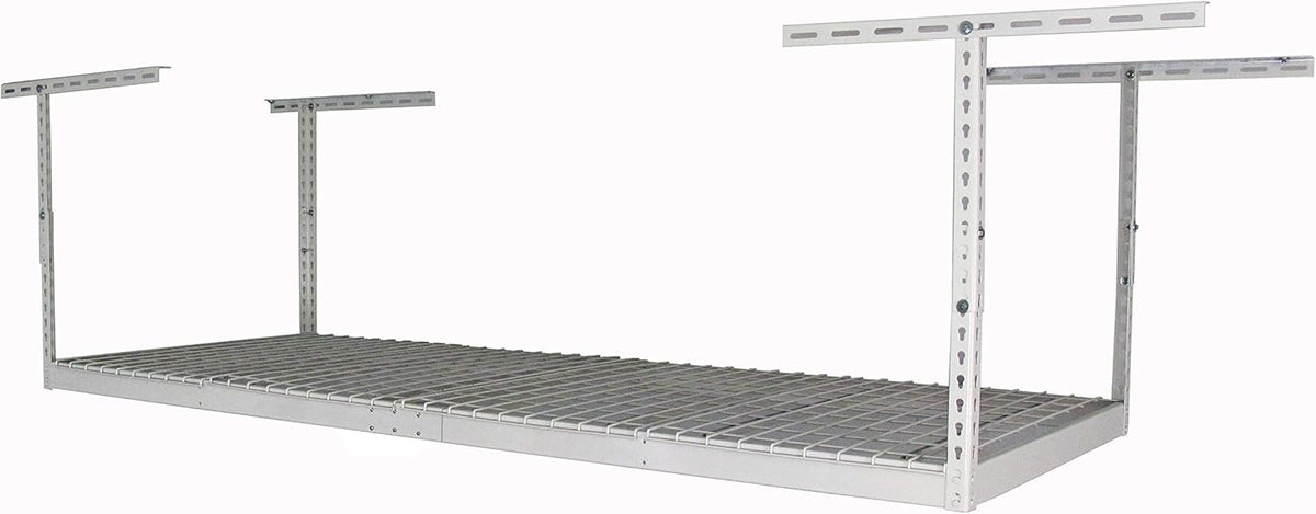 saferacks 3x8 overhead garage storage rack, white, 24"-45", main product view