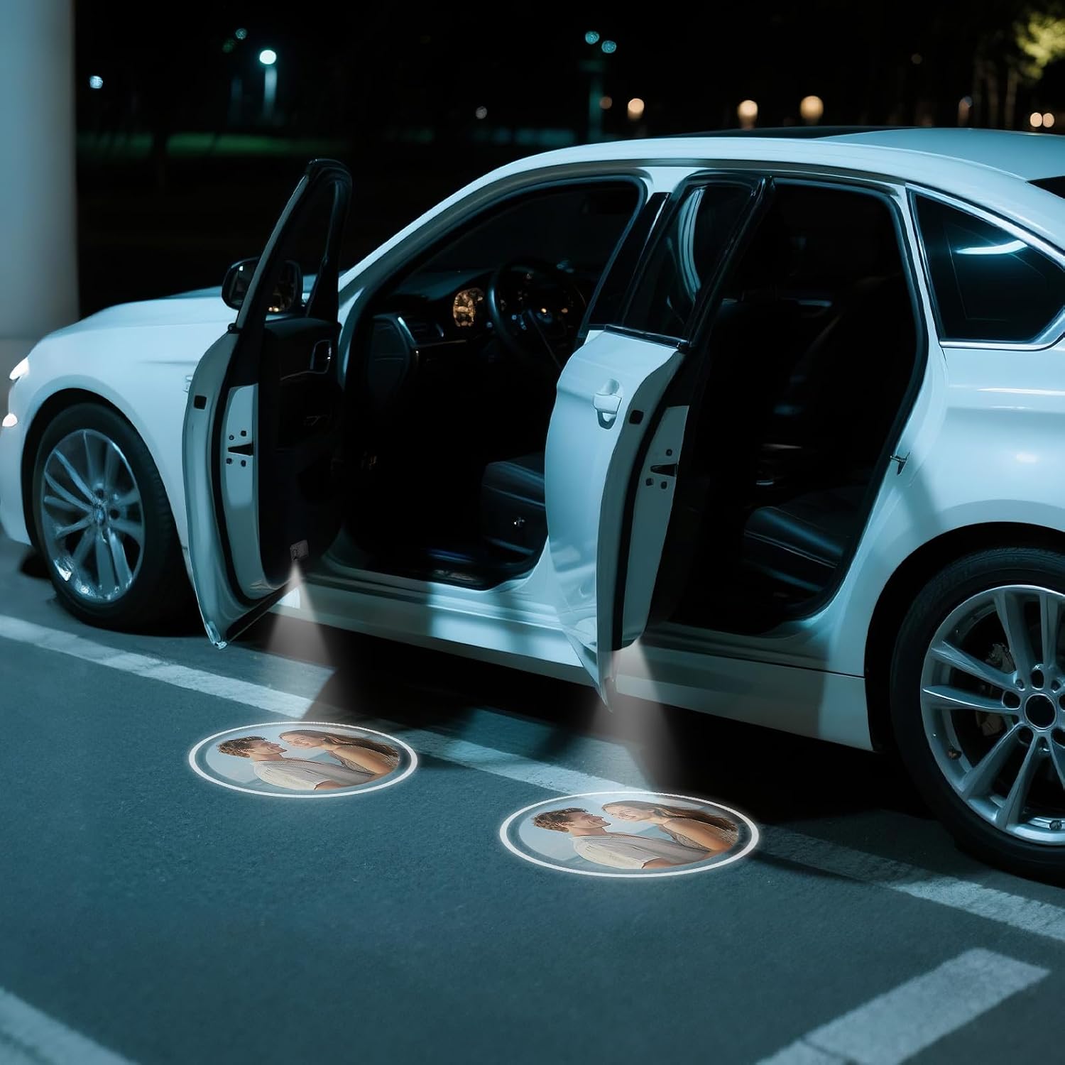 2PCS Custom Car Door Projector Lights Personalized Logo LED Car Door Step Welcome Light Customized Photo Text
