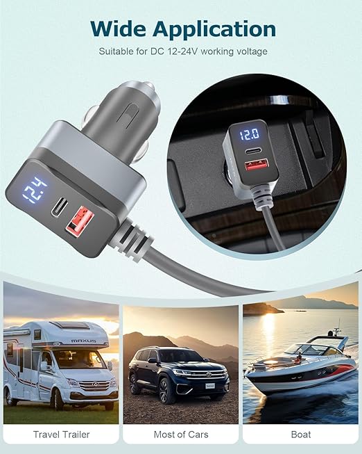 3 in 1 Starlink Mini Cable 12V Adapter 10FT Car Charger - Image 6