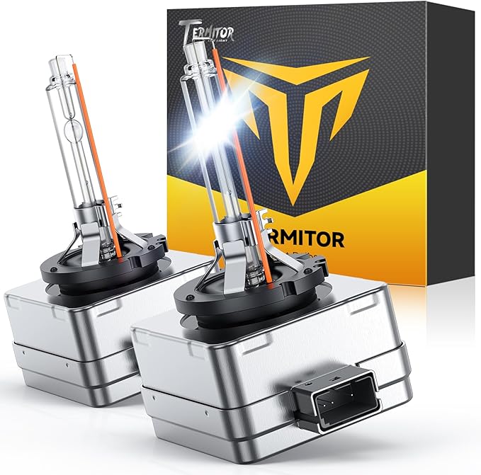 D1S Xenon HID Headlights Bulbs, 400% Enhanced Brightness, 6000K Cool White by FAHRENTERMITORLEDLIGHTING