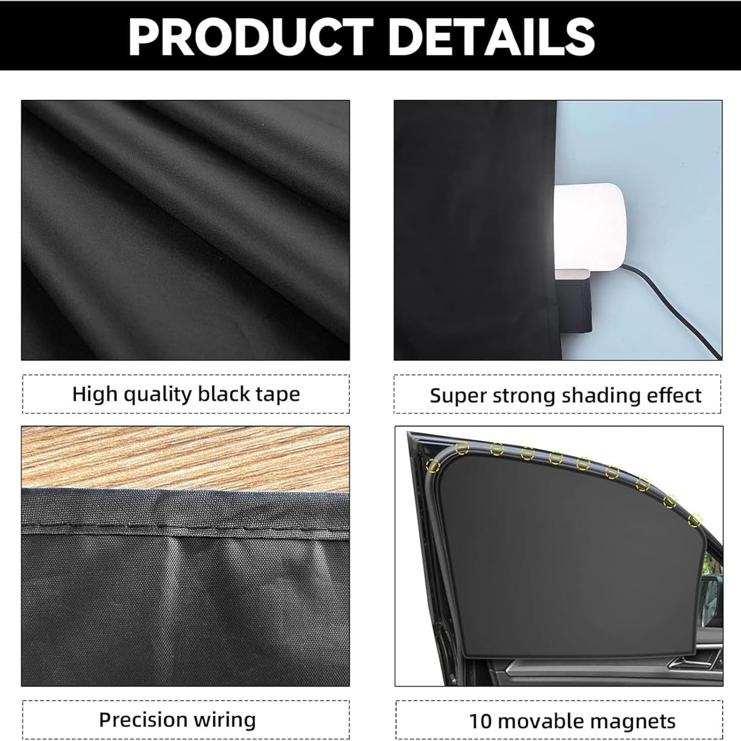 4 Pcs Car Side Window Sun Shade for Toyota Prius 2010-2015, Window Shade Magnetic Foldable UV Heat Protection Sun Blocker Privacy Cover Auto Accessories