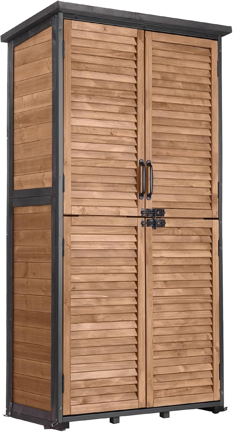 gutinneen outdoor storage cabinet upgraded with metal frame, main product view