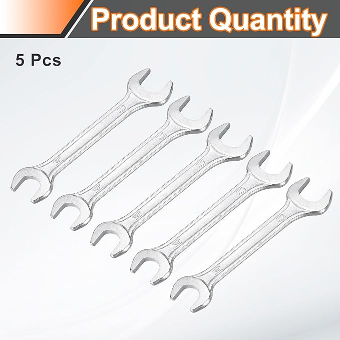 HARFINGTON 5pcs Double Open End Wrench 14mm x 17mm Metric 15 Degree Offset - Image 3