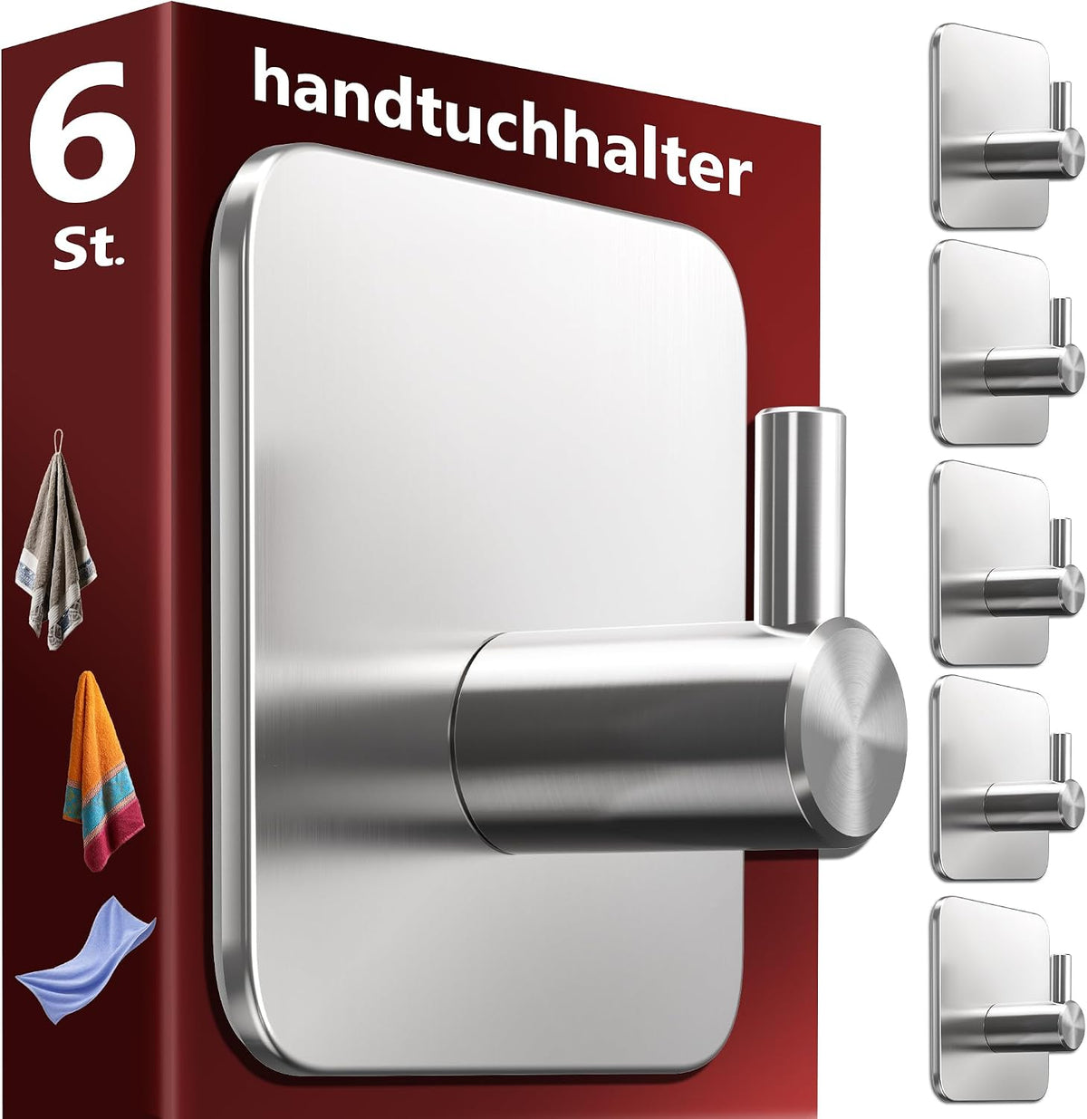 menz towel rail no drilling classic adhesive hooks, main product view