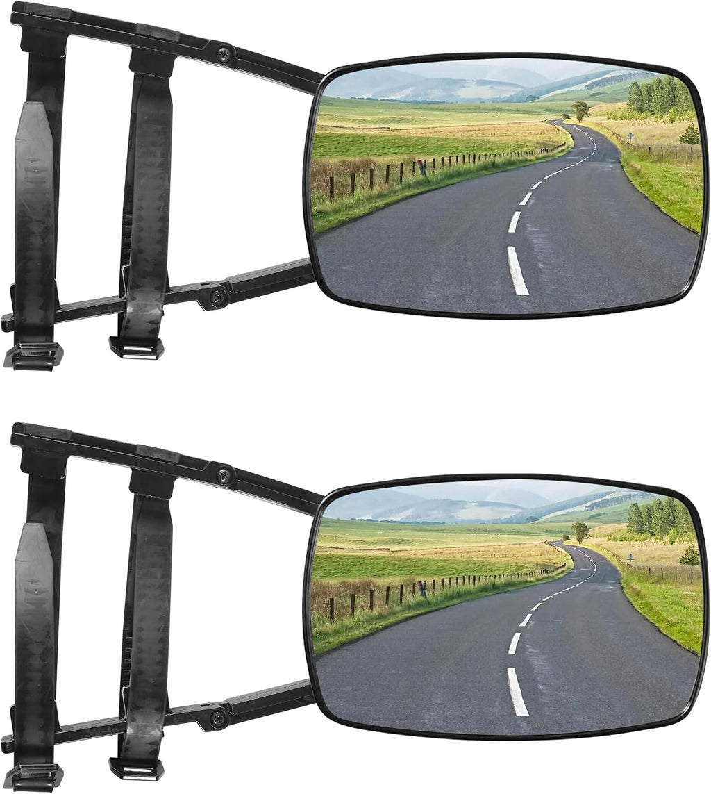 Tow Mirrors,Mirror Extenders for Towing,Universal Clamp-On 360 Degree Rotation Adjustable Trailer Mirrors for Towing,Applicable to the Rearview Mirror of Most Cars,Trucks,and Trailers