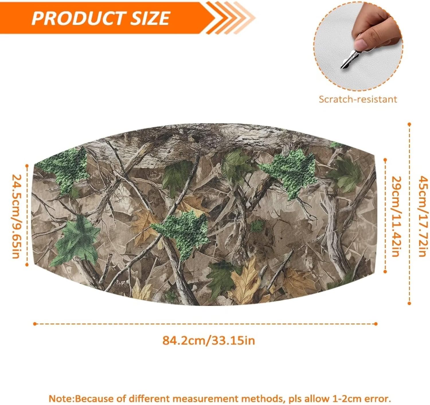 Camo Hunting Motorcycle Universal Seat Cover, Scratch Resistant Water Resistant PU Leather for Dirt Bike Pit Bike Motocross Trail Bike
