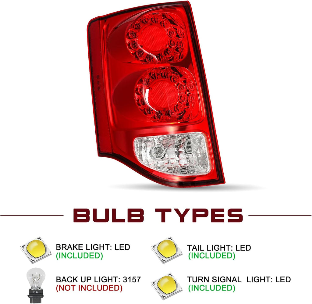 JSBOYAT Fits for 2011-2020 Dodge Grand Caravan Headlight and Tail lights Assembly Halogen Headlamp & Taillights 2Pair (LH+RH)