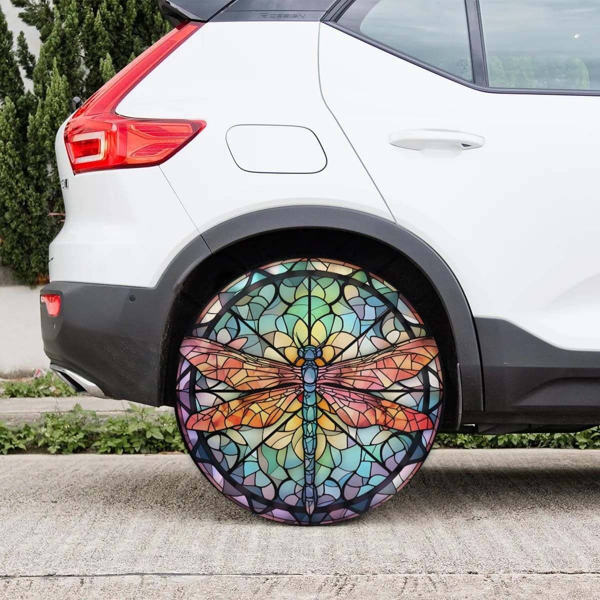 Spare Tire Cover for RV Trailer, Glass Dragonfly Pattern Tire Covers Universal Fit for Travel Trailer Camper Jeep RV SUV Truck Waterproof Wheel Cover (17 inch for Diameter 31” - 33”),A-789
