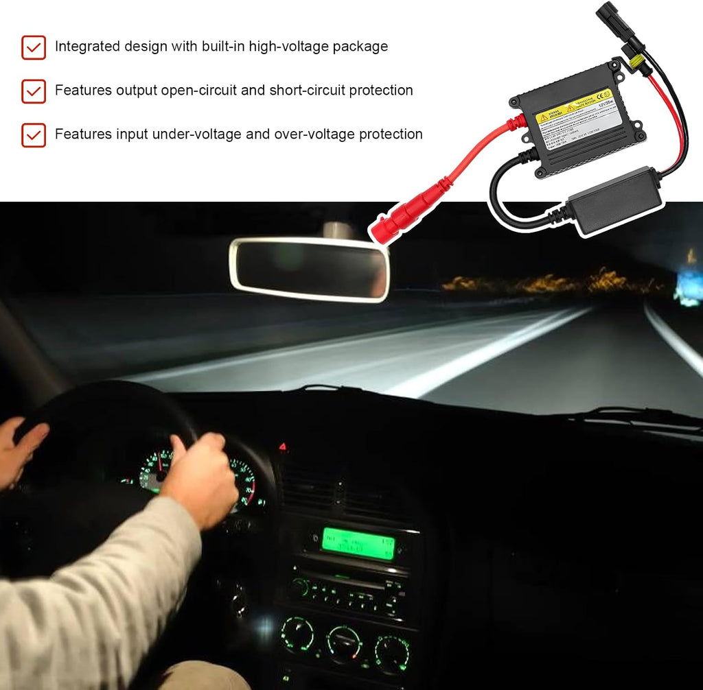 2PCS DC 12V 35W Xenon HID Ballast, Ultrathin HID Ballast Control Unit Automotive Headlight Stabilizer, Super Slim Design Xenon Lamp Replacement Ballast Kit, Car Accessories