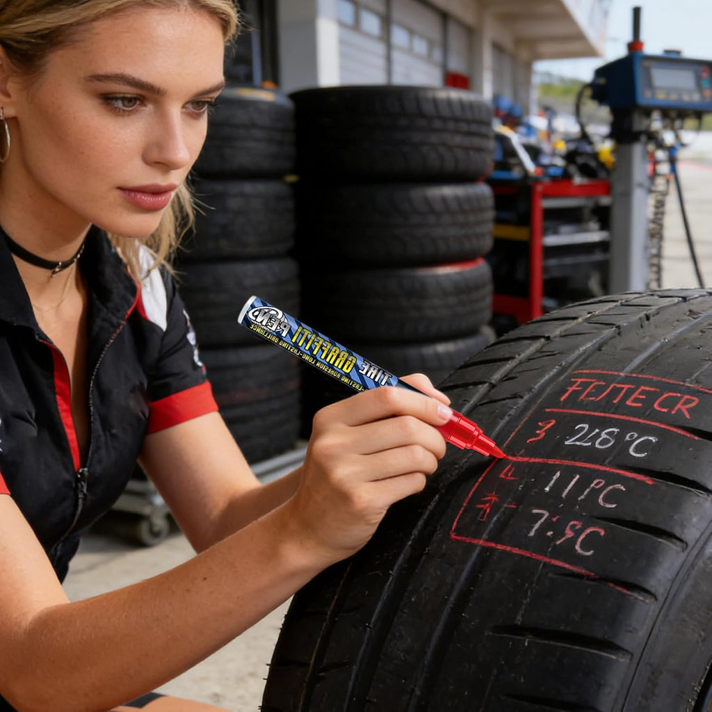 Tire Paint Marker,DIY Car Tyre Decoration Supplies - Tyre Lettering Paint Pen - for Drivers Trucks RVs Motorcycles Detailers Shops Modifiers Racers Restorers Shows