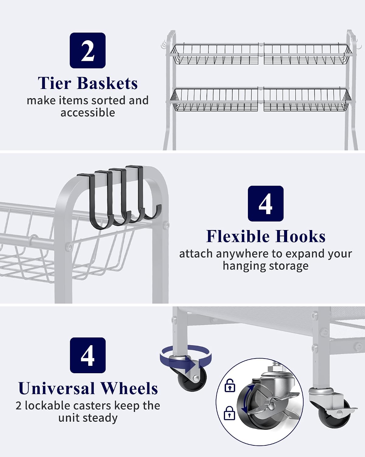 kitsure sports equipment organizer with wheels, garage ball, close-up detail