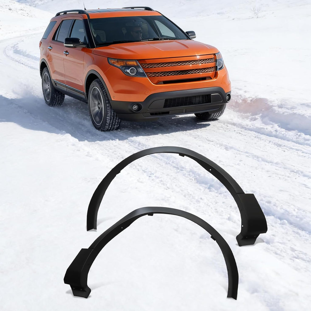 Fender Flares Compatible with 2011-2015 Ford Explorer,Front Left & Right Wheel Arch Trim Pair,PP Material Black Fender Flares Replacement for FO1290126 BB5Z16039AA BB5Z16038AA